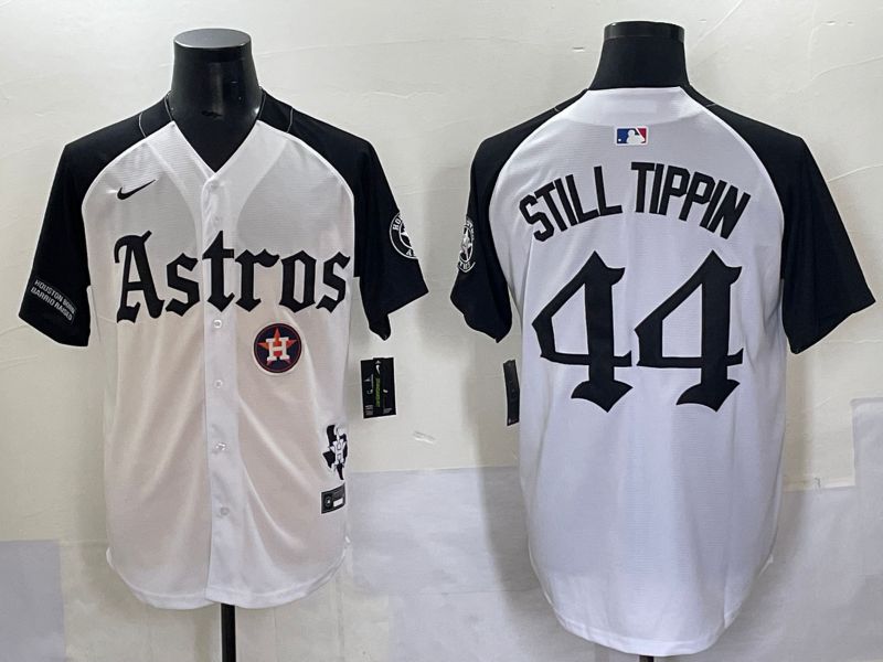 Men 2025 Houston Astros #44 Still Tippin White Black Five generations Joint Name Nike MLB Jersey style 13